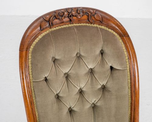 VICTORIAN ROSEWOOD UPHOLSTERED NURSINGBEDROOM CHAIR C1860 - ADDITIONAL PHOTO 11