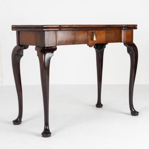 fig 1. George II Cabriole Leg Pad Foot Mahogany Console / Foldover Games Table C1740