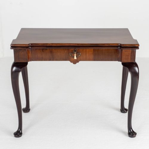 fig 2. George II Cabriole Leg Pad Foot Mahogany Console / Foldover Games Table C1740