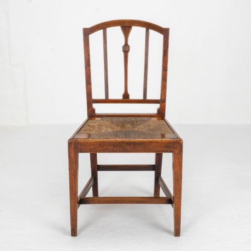 GEORGIAN ELM SHERATON VERNACULAR COUNTRY SET OF 5 DINING CHAIRS CARVER GEORGE III - ADDITIONAL PHOTO 15