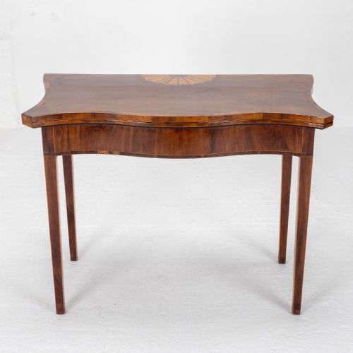 george iii mahogany serpentine fronted console games table georgian - CATEGORY: ANTIQUE TABLES - DATED 18TH CENTURY