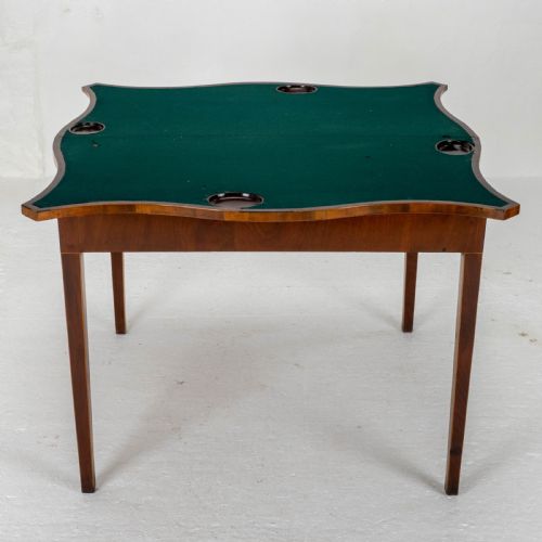 GEORGE III MAHOGANY SERPENTINE FRONTED CONSOLE GAMES TABLE GEORGIAN - ADDITIONAL PHOTO 7