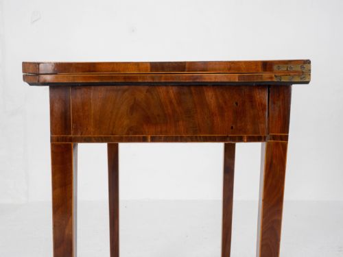GEORGE III MAHOGANY SERPENTINE FRONTED CONSOLE GAMES TABLE GEORGIAN - ADDITIONAL PHOTO 16