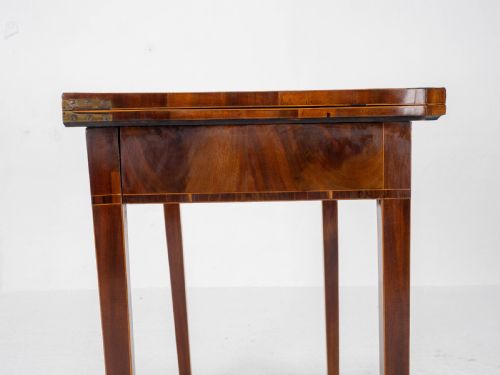 GEORGE III MAHOGANY SERPENTINE FRONTED CONSOLE GAMES TABLE GEORGIAN - ADDITIONAL PHOTO 17