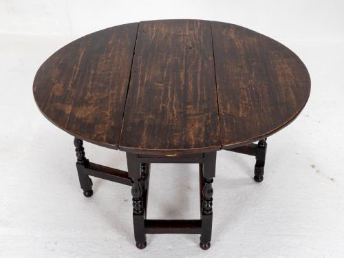 C1700 DARK OAK SMALL GATELEG COUNTRY DINING TABLE LATE C17TH EARLY C18TH - ADDITIONAL PHOTO 1