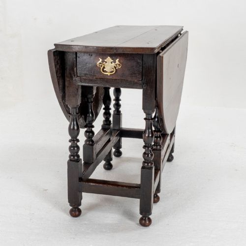 C1700 DARK OAK SMALL GATELEG COUNTRY DINING TABLE LATE C17TH EARLY C18TH - ADDITIONAL PHOTO 3