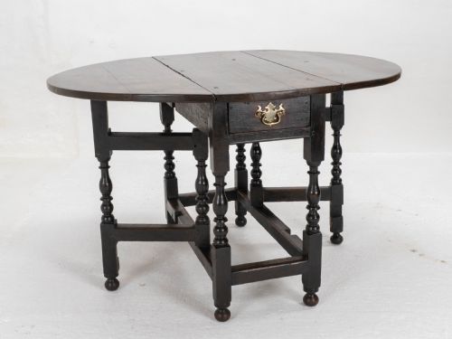 C1700 DARK OAK SMALL GATELEG COUNTRY DINING TABLE LATE C17TH EARLY C18TH - ADDITIONAL PHOTO 4