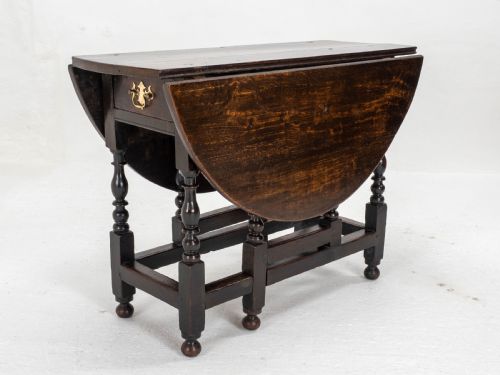 C1700 DARK OAK SMALL GATELEG COUNTRY DINING TABLE LATE C17TH EARLY C18TH - ADDITIONAL PHOTO 6