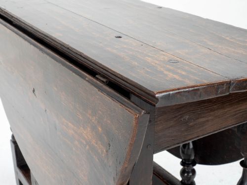 C1700 DARK OAK SMALL GATELEG COUNTRY DINING TABLE LATE C17TH EARLY C18TH - ADDITIONAL PHOTO 15