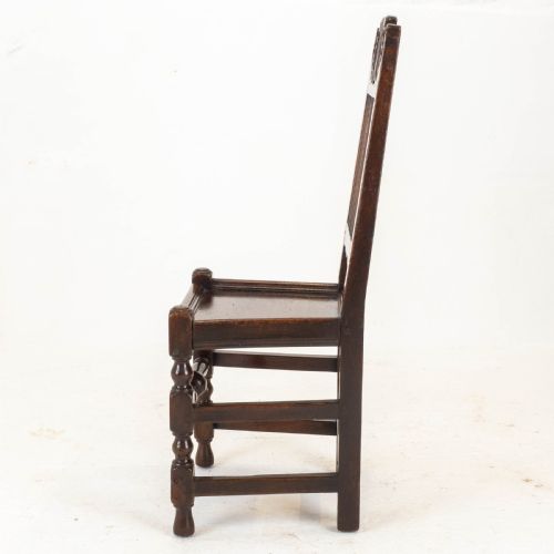 CAROLEAN C17TH PAIR OF CARVED HIGH BACK OAK SIDE CHAIRS COUNTRY JACOBEAN - ADDITIONAL PHOTO 11
