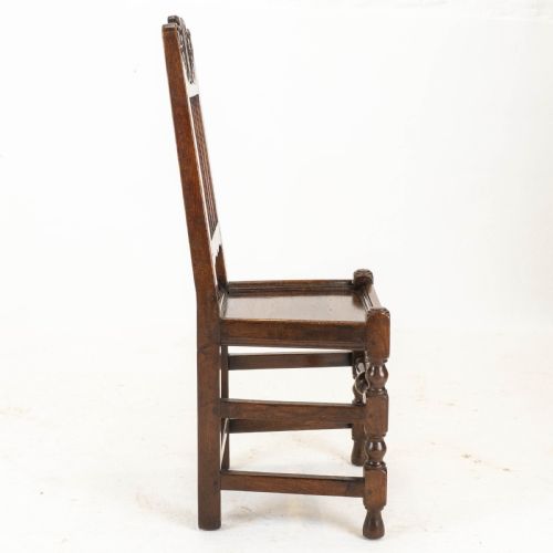 CAROLEAN C17TH PAIR OF CARVED HIGH BACK OAK SIDE CHAIRS COUNTRY JACOBEAN - ADDITIONAL PHOTO 13