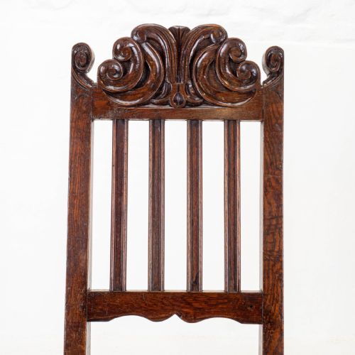 CAROLEAN C17TH PAIR OF CARVED HIGH BACK OAK SIDE CHAIRS COUNTRY JACOBEAN - ADDITIONAL PHOTO 19