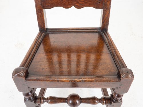 CAROLEAN C17TH PAIR OF CARVED HIGH BACK OAK SIDE CHAIRS COUNTRY JACOBEAN - ADDITIONAL PHOTO 20