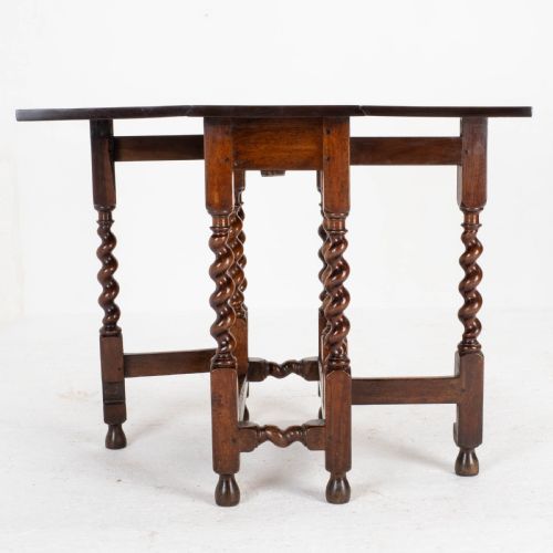 QUEEN ANNE RED WALNUT SMALL BARLEYTWIST GATELEG DROP LEAF SIDE TABLE - ADDITIONAL PHOTO 8
