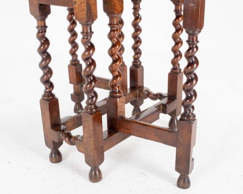 QUEEN ANNE RED WALNUT SMALL BARLEYTWIST GATELEG DROP LEAF SIDE TABLE - ADDITIONAL PHOTO 12