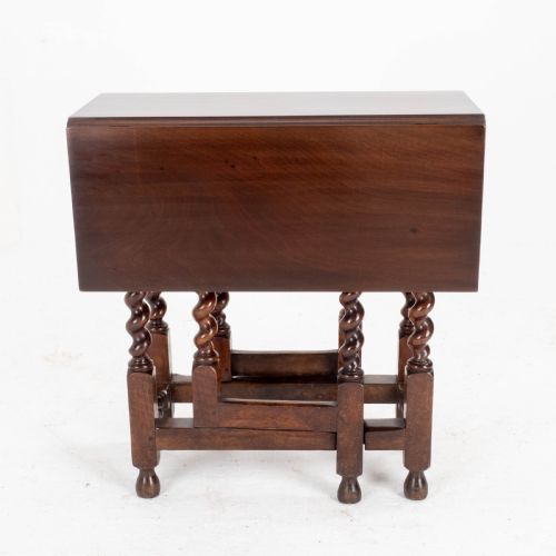 QUEEN ANNE RED WALNUT SMALL BARLEYTWIST GATELEG DROP LEAF SIDE TABLE - ADDITIONAL PHOTO 15