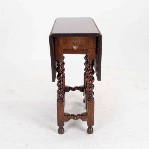 QUEEN ANNE RED WALNUT SMALL BARLEYTWIST GATELEG DROP LEAF SIDE TABLE - ADDITIONAL PHOTO 16