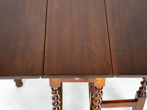 QUEEN ANNE RED WALNUT SMALL BARLEYTWIST GATELEG DROP LEAF SIDE TABLE - ADDITIONAL PHOTO 18