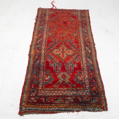 C19TH ANTIQUE PERSIAN RUNNER RUG REMNANT 7'4 X 3'4 224X102CM CARPET - ADDITIONAL PHOTO 1