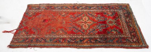 C19TH ANTIQUE PERSIAN RUNNER RUG REMNANT 7'4 X 3'4 224X102CM CARPET - ADDITIONAL PHOTO 2