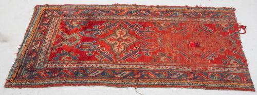 C19TH ANTIQUE PERSIAN RUNNER RUG REMNANT 7'4 X 3'4 224X102CM CARPET - ADDITIONAL PHOTO 3