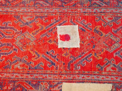 C19TH ANTIQUE PERSIAN RUNNER RUG REMNANT 7'4 X 3'4 224X102CM CARPET - ADDITIONAL PHOTO 5