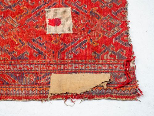 C19TH ANTIQUE PERSIAN RUNNER RUG REMNANT 7'4 X 3'4 224X102CM CARPET - ADDITIONAL PHOTO 6