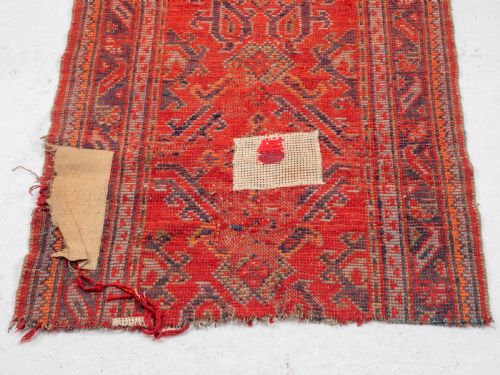 C19TH ANTIQUE PERSIAN RUNNER RUG REMNANT 7'4 X 3'4 224X102CM CARPET - ADDITIONAL PHOTO 7
