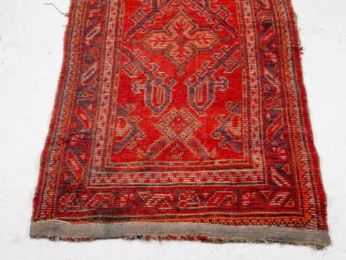 C19TH ANTIQUE PERSIAN RUNNER RUG REMNANT 7'4 X 3'4 224X102CM CARPET - ADDITIONAL PHOTO 8