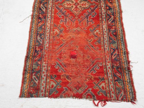 C19TH ANTIQUE PERSIAN RUNNER RUG REMNANT 7'4 X 3'4 224X102CM CARPET - ADDITIONAL PHOTO 10