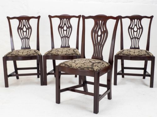 GEORGIAN CHIPPENDALE MAHOGANY SET OF 4 DINING CHAIRS GEORGE III - ADDITIONAL PHOTO 1
