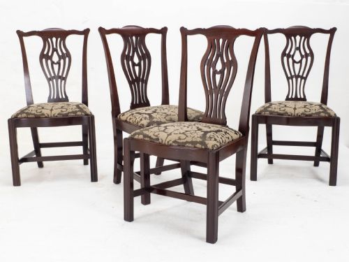 GEORGIAN CHIPPENDALE MAHOGANY SET OF 4 DINING CHAIRS GEORGE III - ADDITIONAL PHOTO 11