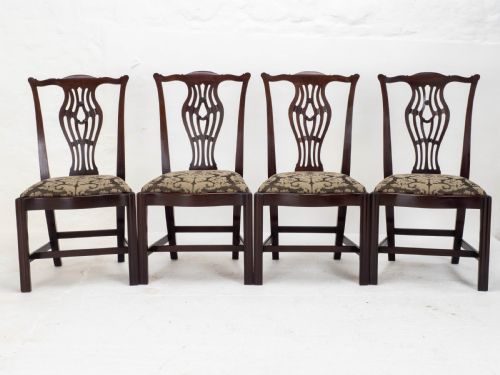 GEORGIAN CHIPPENDALE MAHOGANY SET OF 4 DINING CHAIRS GEORGE III - ADDITIONAL PHOTO 12