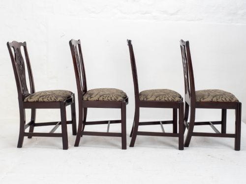 GEORGIAN CHIPPENDALE MAHOGANY SET OF 4 DINING CHAIRS GEORGE III - ADDITIONAL PHOTO 15
