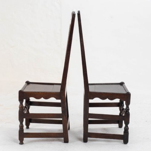 C17TH SET OF 7 OAK HIGH BACK DINING CHAIRS 6 1 JACOBEAN CAROLEAN BACK STOOL - ADDITIONAL PHOTO 12