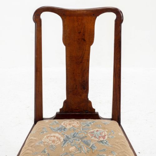 EARLY C18TH QUEEN ANNE WALNUT HIGH BACK UPHOLSTERED DINING SIDE CHAIR - ADDITIONAL PHOTO 10
