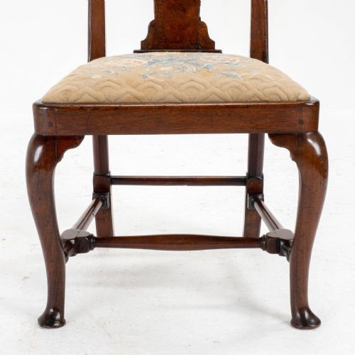 EARLY C18TH QUEEN ANNE WALNUT HIGH BACK UPHOLSTERED DINING SIDE CHAIR - ADDITIONAL PHOTO 12