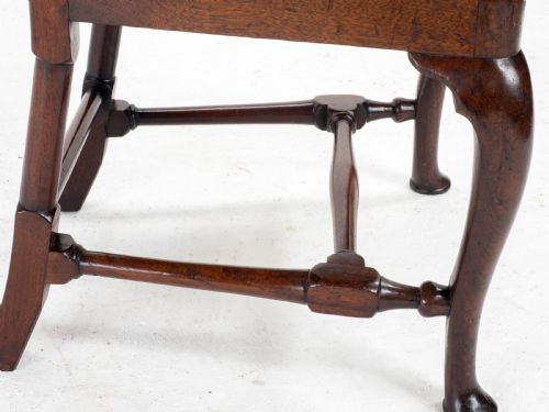 EARLY C18TH QUEEN ANNE WALNUT HIGH BACK UPHOLSTERED DINING SIDE CHAIR - ADDITIONAL PHOTO 14