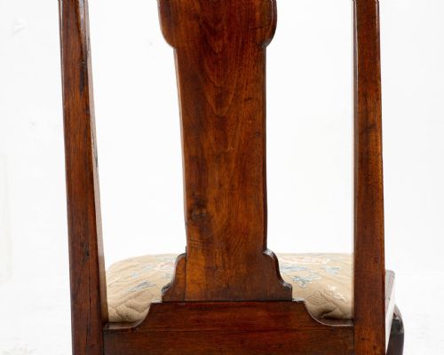 EARLY C18TH QUEEN ANNE WALNUT HIGH BACK UPHOLSTERED DINING SIDE CHAIR - ADDITIONAL PHOTO 16