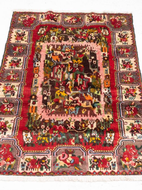 bakhtiari persian handwoven rug 5'6x3'9 168x115cm carpet oriental - CATEGORY: ANTIQUE RUGS - DATED 1930