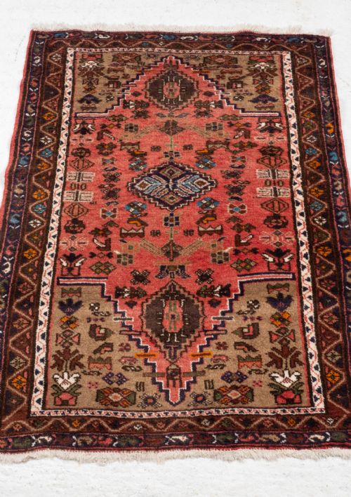 hamadan persian handwoven rug 5'x3' 152x92cm oriental - CATEGORY: ANTIQUE RUGS - DATED 1930