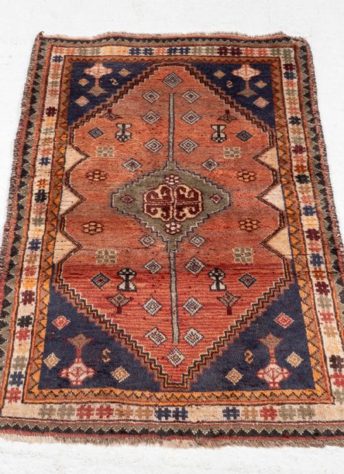 qashqai persian handwoven rug 5'x3'4 153x98cm carpet oriental - CATEGORY: ANTIQUE RUGS - DATED 1930