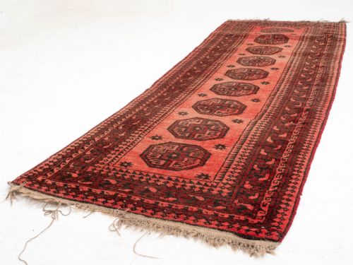 ANTIQUE TURKOMAN SALOR GUL RUNNER 8'10X2'9 268X83CM AFGHAN TURKMEN TEKKE RUG - ADDITIONAL PHOTO 2