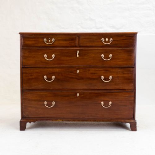 GEORGIAN LARGE MAHOGANY OAK STRAIGHT FRONT CHEST OF DRAWERS GEORGE III - ADDITIONAL PHOTO 1