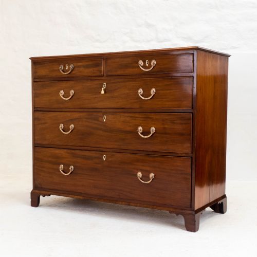 georgian large mahogany oak straight front chest of drawers george iii - CATEGORY: ANTIQUE CHEST OF DRAWERS - DATED GEORGIAN