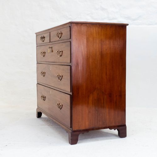GEORGIAN LARGE MAHOGANY OAK STRAIGHT FRONT CHEST OF DRAWERS GEORGE III - ADDITIONAL PHOTO 2