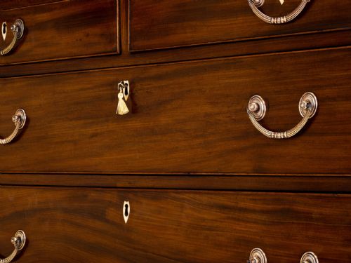 GEORGIAN LARGE MAHOGANY OAK STRAIGHT FRONT CHEST OF DRAWERS GEORGE III - ADDITIONAL PHOTO 8