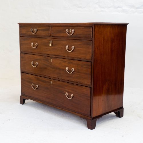 GEORGIAN LARGE MAHOGANY OAK STRAIGHT FRONT CHEST OF DRAWERS GEORGE III - ADDITIONAL PHOTO 9