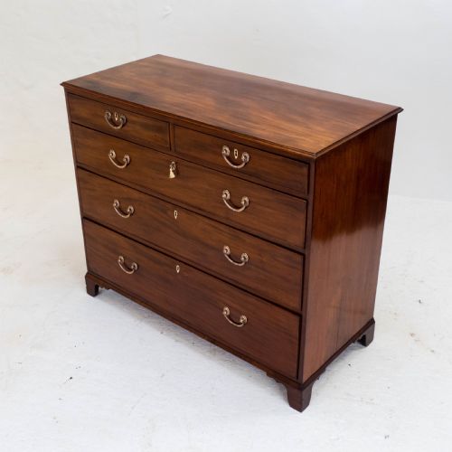 GEORGIAN LARGE MAHOGANY OAK STRAIGHT FRONT CHEST OF DRAWERS GEORGE III - ADDITIONAL PHOTO 10