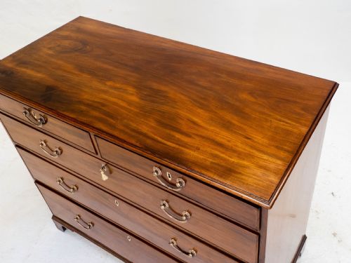 GEORGIAN LARGE MAHOGANY OAK STRAIGHT FRONT CHEST OF DRAWERS GEORGE III - ADDITIONAL PHOTO 13